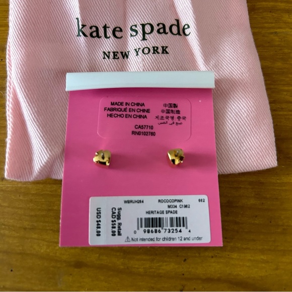 Kate Spade Heart Stud Earrings Heritage Spade - Picture 2 of 2